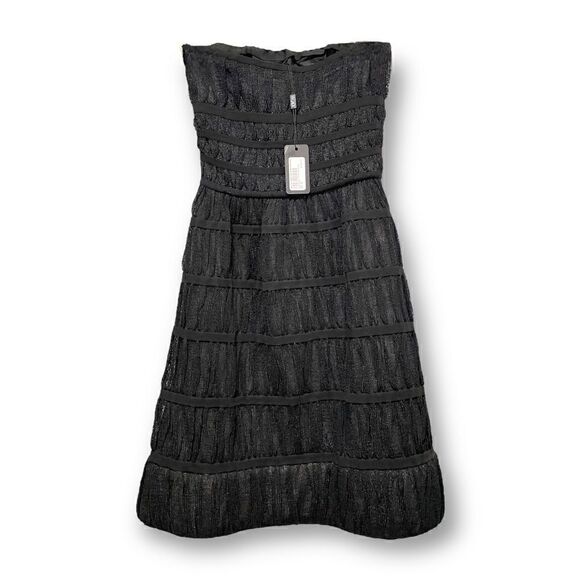 ALAÏA PARIS Black Knit Overlay Dress  |Size:Small| - Picture 4 of 14